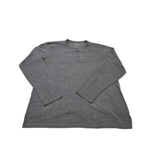Woolrich Long Sleeve Knit Henley Cotton Blend Men's L Gray Casual Base Layer D61